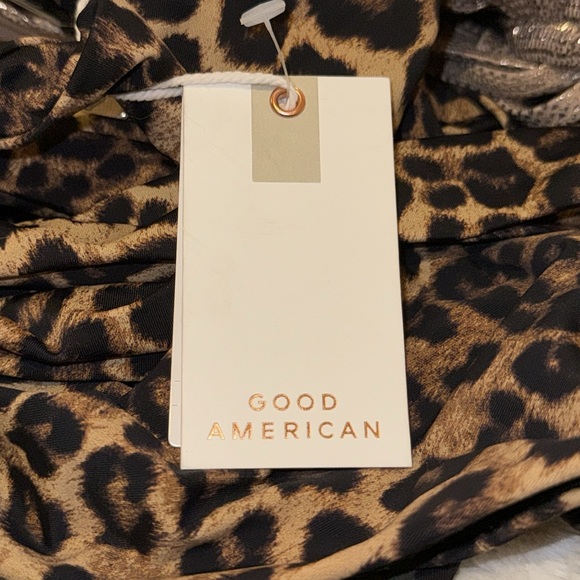 GOOD AMERICAN LEOPARD NATURAL PRINT BIKINI BOTTOM HIGH RISE WITH WAIST TIES NWT - Picture 4 of 4